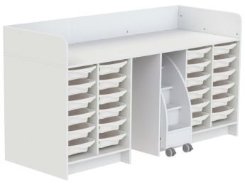 MEUBLE À LANGER KAZÉO 206 cm 24 stop-bacs et 1 escabeau