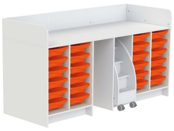 MEUBLE À LANGER KAZÉO 206 cm 24 stop-bacs et 1 escabeau