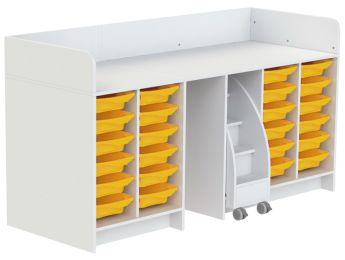 MEUBLE À LANGER KAZÉO 206 cm 24 stop-bacs et 1 escabeau
