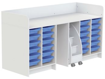 MEUBLE À LANGER KAZÉO 206 cm 24 stop-bacs et 1 escabeau