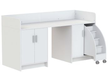 MEUBLE À LANGER KAZÉO 206 cm 9 étagères 3 portes et 1 escabeau