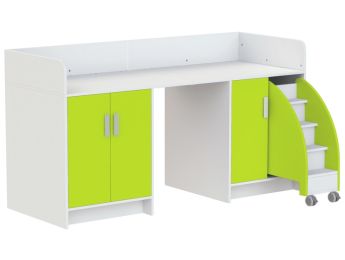 MEUBLE À LANGER KAZÉO 206 cm 9 étagères 3 portes et 1 escabeau