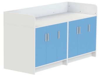 MEUBLE À LANGER KAZÉO 208 cm 18 étagères et 6 portes
