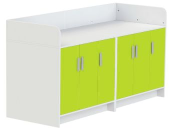 MEUBLE À LANGER KAZÉO 208 cm 18 étagères et 6 portes