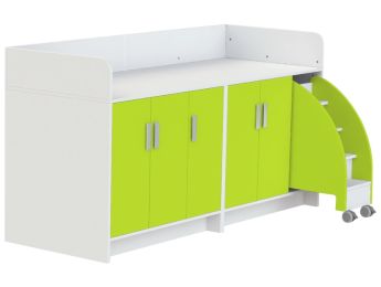 MEUBLE À LANGER KAZÉO 208 cm 12 étagères, 5 portes et 1 escabeau