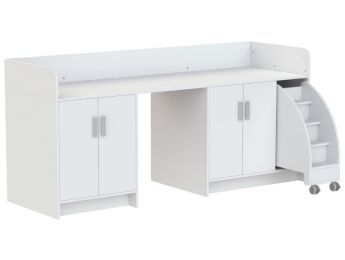 MEUBLE À LANGER KAZÉO 238 cm 12 étagères, 4 portes et 1 escabeau