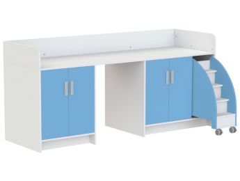 MEUBLE À LANGER KAZÉO 238 cm 12 étagères, 4 portes et 1 escabeau