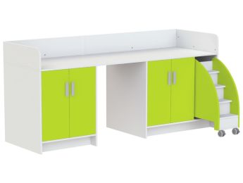 MEUBLE À LANGER KAZÉO 238 cm 12 étagères, 4 portes et 1 escabeau