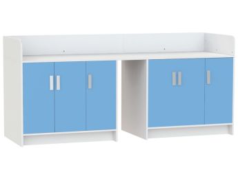 MEUBLE À LANGER KAZÉO 240 cm 18 étagères et 6 portes