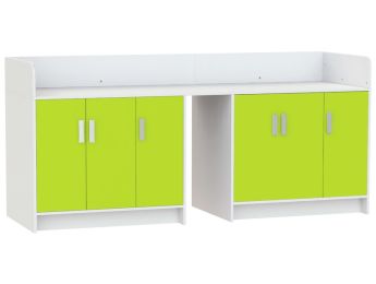 MEUBLE À LANGER KAZÉO 240 cm 18 étagères et 6 portes