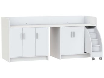 MEUBLE À LANGER KAZÉO 240 cm 12 étagères, 5 portes et 1 escabeau