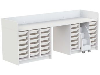 MEUBLE À LANGER KAZÉO 272 cm 30 stop-bacs et 1 escabeau