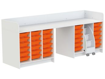MEUBLE À LANGER KAZÉO 272 cm 30 stop-bacs et 1 escabeau
