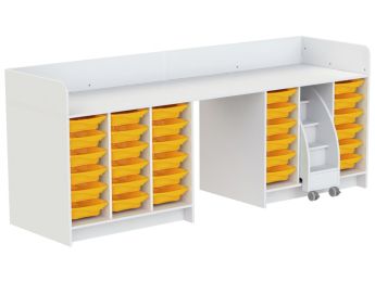 MEUBLE À LANGER KAZÉO 272 cm 30 stop-bacs et 1 escabeau