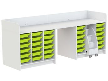 MEUBLE À LANGER KAZÉO 272 cm 30 stop-bacs et 1 escabeau