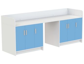 MEUBLE À LANGER KAZÉO 272 cm 18 étagères et 6 portes