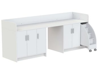 MEUBLE À LANGER KAZÉO 272 cm 12 étagères, 5 portes et 1 escabeau