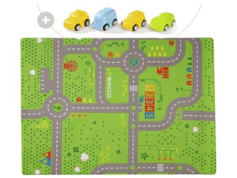 PETIT TAPIS TOUT TERRAIN avec 4 véhicules éco-responsables