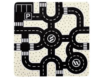 TAPIS Plume Circulation Noir & Blanc