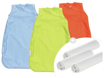 3 PETITES TURBULETTES ULTRA LÉGÈRES + 3 DRAPS-HOUSSE JERSEY
