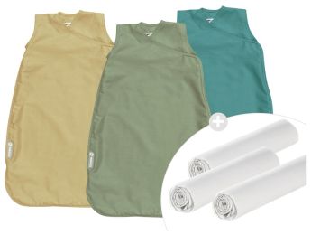 3 PETITES TURBULETTES ULTRA LÉGÈRES + 3 DRAPS-HOUSSE JERSEY