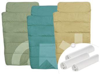 3 SACS DE COUCHAGE avec poche pour oreiller + 3 DRAPS-HOUSSE JERSEY