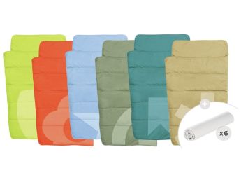 6 SACS DE COUCHAGE avec poche pour oreiller + 6 DRAPS-HOUSSE JERSEY