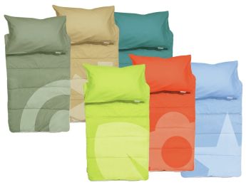 6 COUETTES/DRAP-HOUSSE 2 en 1 + 6 TAIES 60 x 120 cm