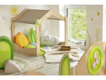 PEQUENA CABANA BABI Up Com tecido de telhado