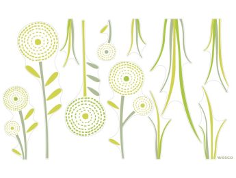 STICKER FÜR VERSCHIEDENE OBERFLÄCHEN Grüne Blumen