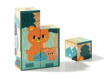 BLOKPUZZEL VAN 6 KUBUSSEN Dieren