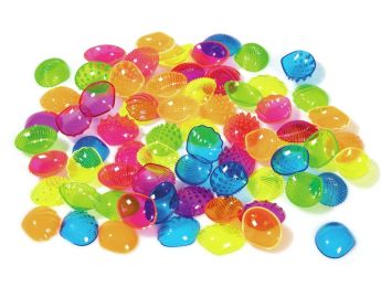 COQUILLAGES TACTILES TRANSPARENTS Fluo L: 4 cm