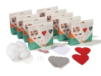 KIT CRÉATIF 30 CŒURS EN FEUTRINE