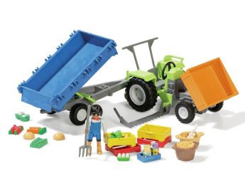 TRACTEUR AVEC REMORQUE PLAYMOBIL