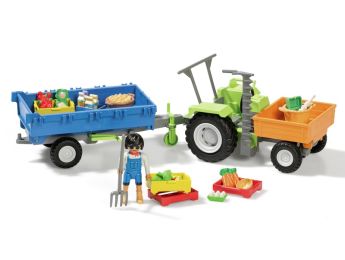 TRACTOR MET AANHANGWAGEN PLAYMOBIL