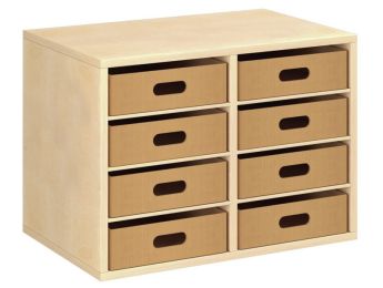 MÖBEL MIT MELAMINBESCHICHTUNG H: 51 cm - B: 70,5 cm 8 Behälter aus Karton - 6...