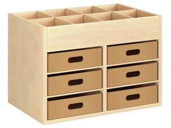 MÖBEL MIT MELAMINBESCHICHTUNG H: 51 cm - B: 70,5 cm 6 Behälter aus Karton - 4...