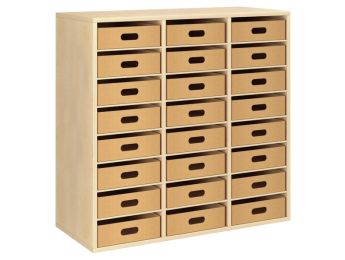 MÖBEL MIT MELAMINBESCHICHTUNG H: 102 cm - B: 105 cm 24 Behälter aus Karton -...