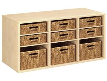 MÖBEL MIT MELAMINBESCHICHTUNG H: 51 cm - B: 105 cm 9 Körbe - 6 Regalbretter