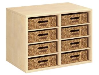 MÖBEL MIT MELAMINBESCHICHTUNG H: 51 cm - B: 70,5 cm 8 Körbe - 6 Regalbretter