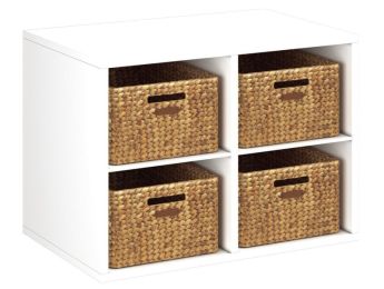 MEUBLE MELAMINE H: 51 cm - L: 70,5 cm 4 paniers - 2 étagères