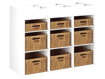 MÖBEL MIT MELAMINBESCHICHTUNG H: 81 cm - B: 105 cm 12 Körbe - 9 Regalbretter