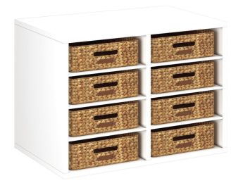 MEUBLE MELAMINE H: 51 cm - L: 70,5 cm 8 paniers - 6 étagères