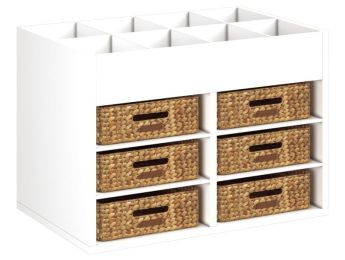 MEUBLE MELAMINE H: 51 cm - L: 70,5 cm 6 paniers - 4 étagères