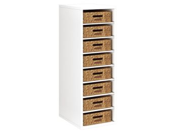 MEUBLE MÉLAMINÉ H: 102 cm - L: 36 cm 8 paniers - 7 étagères