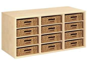 GEMELAMINEERD MEUBEL H: 51 cm - L: 105 cm 12 manden - 9 plankjes