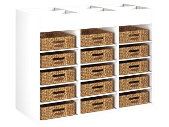 GELAMINEERD MEUBEL H: 81 cm - L: 105 cm 15 manden - 12 legplanken