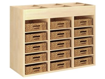 GELAMINEERD MEUBEL H: 81 cm - L: 105 cm 15 manden - 12 legplanken