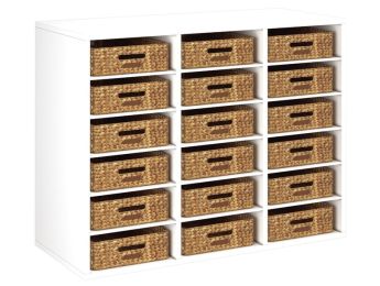 GELAMINEERD MEUBEL H: 81 cm - L: 105 cm 18 manden - 15 legplanken