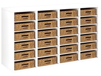 GEMELAMINEERD MEUBEL H: 81 cm - L: 139 cm 24 manden - 20 legplanken